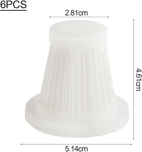 6 Pack Vacuum Cleaner Filters, Replacement Parts Compatible with Car Handheld Models for Home or Office, Easy to Install and Maintain for Improved Air Quality and Performance in Saudi Arabia