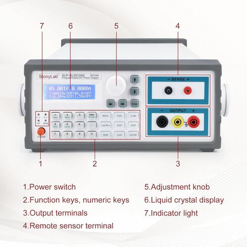 stonylab DC Power Supply, 0-30V 0-5A, 0.1 mA Resolution Blue Screen Display, Precision Programmable DC Power Supply for Laboratory Electronic Testing and Research in Saudi Arabia