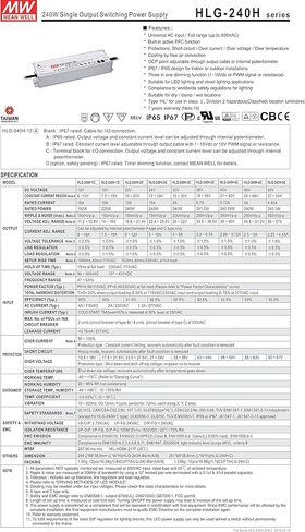 MW Mean Well HLG-240H-54A 54V 4.45A 240W Single Output LED Switching Power Supply in Saudi Arabia