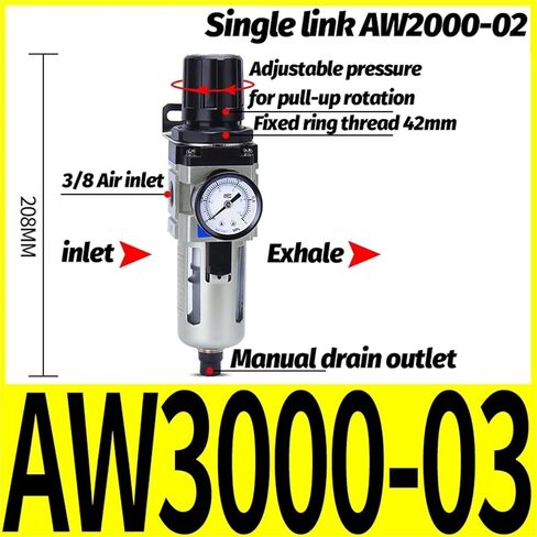 منظم فلتر هوائي صمام معالجة الهواء صمامات تخفيض الضغط AW2000 AW3000 AW4000 AW5000(AW3000-03) in Kuwait