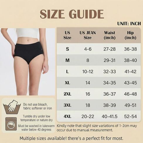Incontinence Underwear for Women, Leakproof High Waisted Underwear for Bladder Leakage, Soft Reusable Period Panties, 3Pack XL in Saudi Arabia