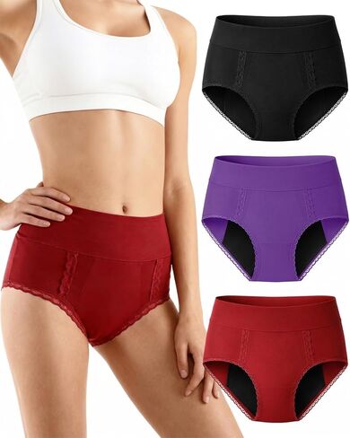ملابس داخلية مضادة للتسرب على شكل فراشة اليشم للنساء، سراويل داخلية قابلة للغسل للتحكم في المثانة، ملابس داخلية قابلة لإعادة الاستخدام in Kuwait