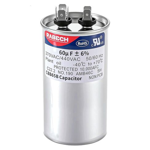 60 فائق التوهج 60MFD CBB65B تشغيل بدء مكثف مستدير 60 فائق التوهج MFD 370 فولت أو 450 فولت CBB65 A/C مكثفات مكيف الهواء 370VAC 440VAC 450VAC ± 6% 50/60 هرتز للتيار المتردد in Kuwait