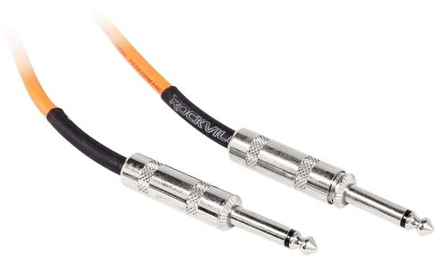 Rockville RCGT20O 20 Ft 1/4 in TS to 1/4 in TS Guitar Instrument Cable, OFC Copper, Nickel Plated Plugs, for Studio, Live Rigs and Home Setups, 2-piece in Saudi Arabia
