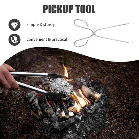 أداة التقاط النفايات الورقية من الفولاذ المقاوم للصدأ مقاس 24 سم بقطر سلك 4.8 مم، أداة التقاط القمامة المضادة للحرق للاستخدام الخارجي وتنظيف الصرف الصحي المنزلي in Kuwait