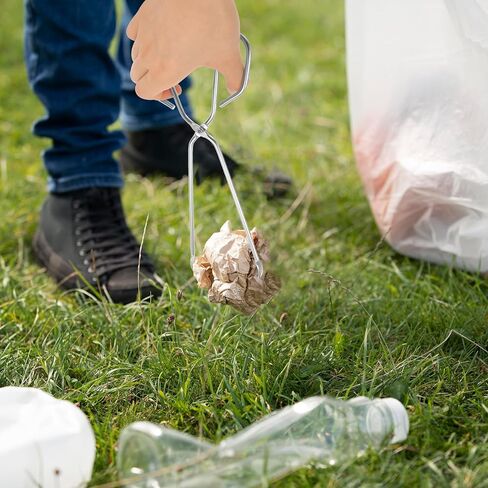 أداة التقاط النفايات الورقية من الفولاذ المقاوم للصدأ مقاس 24 سم بقطر سلك 4.8 مم، أداة التقاط القمامة المضادة للحرق للاستخدام الخارجي وتنظيف الصرف الصحي المنزلي in Kuwait