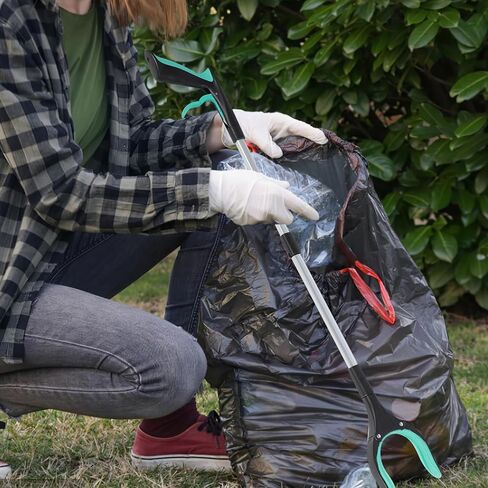 Foldable Garbage Clip Trash Picker Long Reach Lightweight Outdoor Cleaning Supplies Litter Grabber Tool with Wide Claw Opening Portable Green Trash Clamp in Saudi Arabia