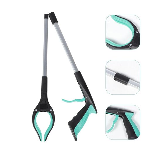 Foldable Garbage Clip Trash Picker Long Reach Lightweight Outdoor Cleaning Supplies Litter Grabber Tool with Wide Claw Opening Portable Green Trash Clamp in Saudi Arabia