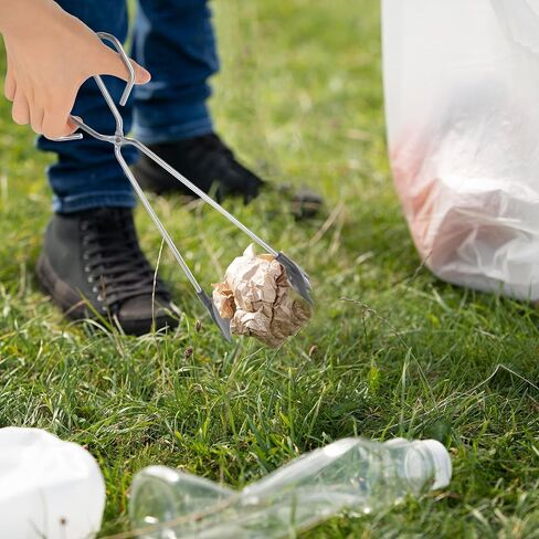 PATKAW 2pcs Metal Garbage Clamp Trash Grabber with Nylon Heads 30cm 35cm, 4.8mm Wire Diameter Waste Picker Tool for Home and Outdoor Sanitation Cleanup in Kuwait