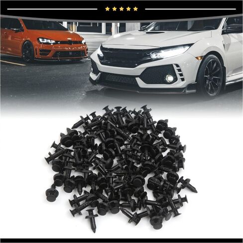 Piece of 100 6mm Hole Dia Plastic Push in Clips Rivet Retainer Fastener Pin Auto for Toyota,for Nissan,for Jeep,for INFINITI,for GMC,for Ford,for Chevy 14mm/0.55" Stem Length in Saudi Arabia