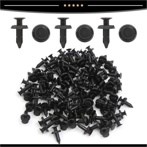 Piece of 100 6mm Hole Dia Plastic Push in Clips Rivet Retainer Fastener Pin Auto for Toyota,for Nissan,for Jeep,for INFINITI,for GMC,for Ford,for Chevy 14mm/0.55" Stem Length in Saudi Arabia