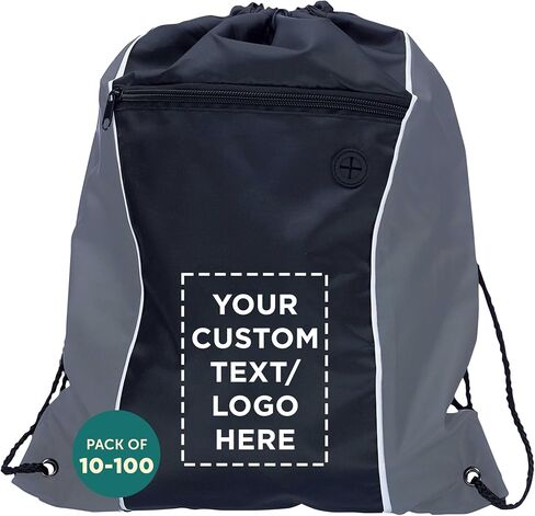 DISCOUNT PROMOS Two-Tone Drawstring Backpack Non-Woven - 10 pack - Customizable Text, Logo - Durable Sports Backpacks - Ideal for Sports, Travel, Gym & More - Blue in Saudi Arabia