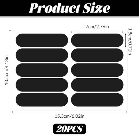 20Pcs Black Reflective Stickers, Motorcycle Helmet Safety Stickers, Night Visibility Safety Reflective Tape for Bicycle, Outdoor (7x1.8cm) in Saudi Arabia