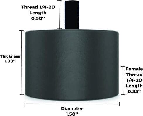 Isolate It!: Sorbothane Male/Female Vibration Stud Mount - 1/4-20 - 1" (H) - 1 1/2" (Dia) 50 Duro - 4 Pieces in Saudi Arabia