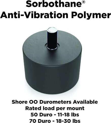 Isolate It!: Sorbothane Male/Female Vibration Stud Mount - 1/4-20 - 1" (H) - 1 1/2" (Dia) 50 Duro - 4 Pieces in Saudi Arabia