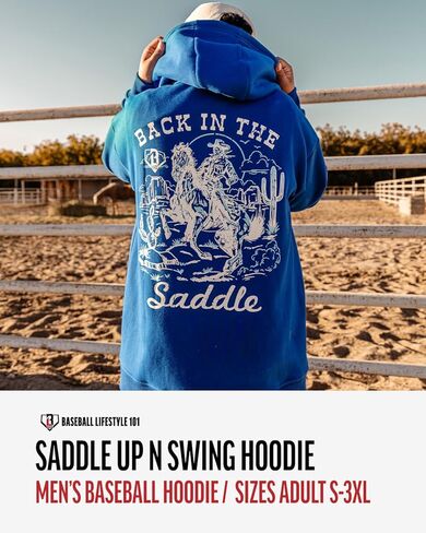 سترة بيسبول لايف ستايل 101 Saddle UP N Swing مع جيب أمامي للحقيبة، مقاسات البالغين S - 3XL in Kuwait