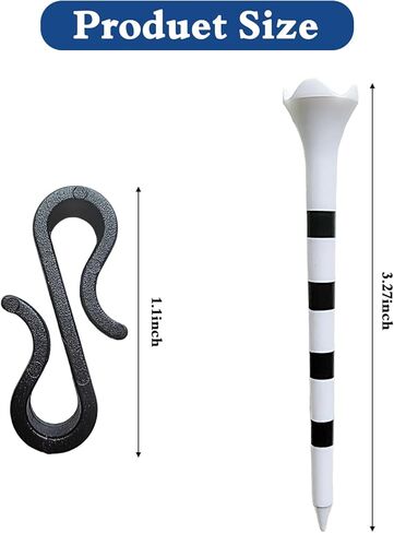 20 Pcs Golf Tee Brim Clip for Hat with 10 Tees, Ball Marker Clips, Golf hat Clip Ball Marker tee Holder in Kuwait