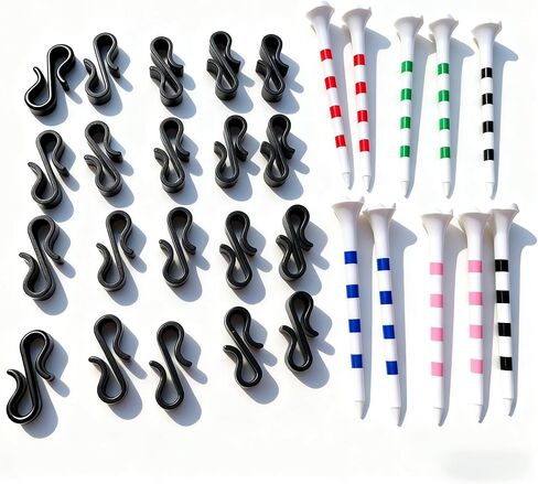 20 Pcs Golf Tee Brim Clip for Hat with 10 Tees, Ball Marker Clips, Golf hat Clip Ball Marker tee Holder in Kuwait