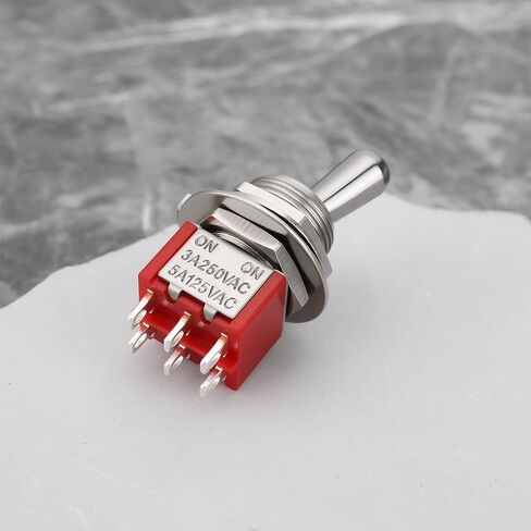 ECSiNG 2 قطعة 2-Way 6-Pin تبديل التبديل MTS-202 3A 250VAC DPDT للجيتار باس in Saudi Arabia