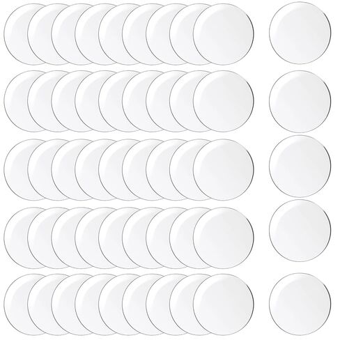 50 Piece Round Acrylic Blanks 2 Inch Clear Acrylic Discs Transparent Board Panel for Glass Crafts DIY Projects Ornament Blanks Keychain Picture Frame Paintings Art Blank Plastic Circles for Crafts in Saudi Arabia