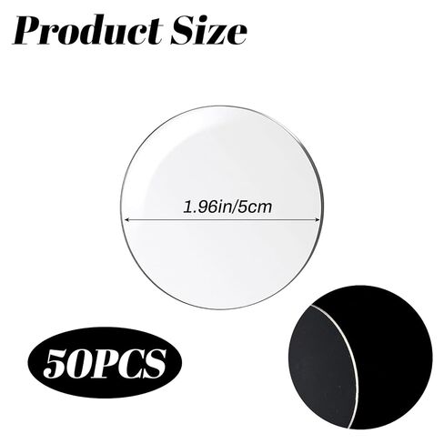 50 Piece Round Acrylic Blanks 2 Inch Clear Acrylic Discs Transparent Board Panel for Glass Crafts DIY Projects Ornament Blanks Keychain Picture Frame Paintings Art Blank Plastic Circles for Crafts in Saudi Arabia