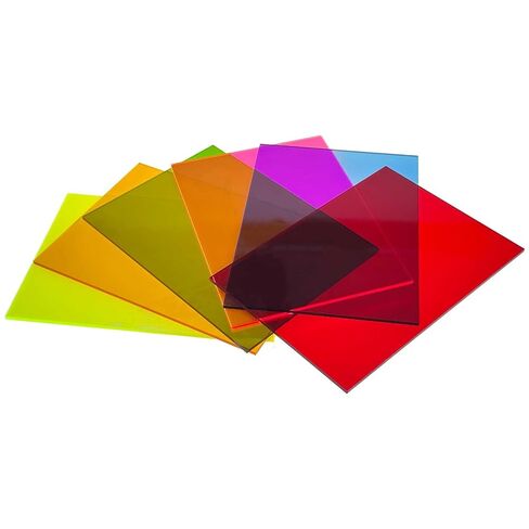 6Pcs Colored PMMA Acrylic Sheets 5x7 Inch 6 Vibrant Colors, High Transparency for Laser Engraving, DIY Crafts, Art Projects, Model Making (Mixed Colors, 5"x7") in Kuwait