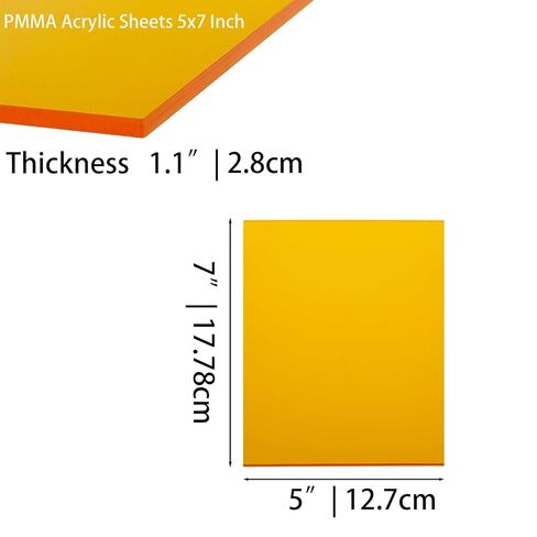 6Pcs Colored PMMA Acrylic Sheets 5x7 Inch 6 Vibrant Colors, High Transparency for Laser Engraving, DIY Crafts, Art Projects, Model Making (Mixed Colors, 5"x7") in Kuwait