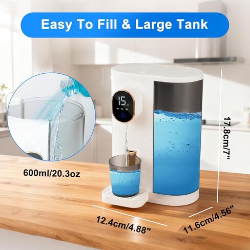 Longzhuo Automatic Mouthwash Dispenser for Bathroom, 20.3 Oz Touchless Mouth Wash Dispensers with 2 Magnetic Cups, USB Rechargeable Wall/Countertop Bathroom Accessories for Home & Kids in Saudi Arabia