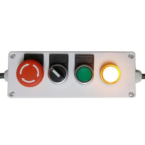 Push Button Control Station Emergency Stop 22mm Momentary Red Green Switch 10A Rotary Selector Industrial Use Switch Mushroom Latching 4 Positions 2NO Box in Kuwait
