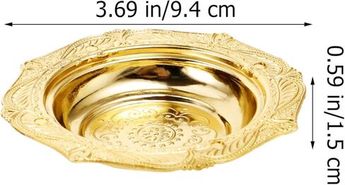MAGICLULU 60Pcs Mini Gold Food Tray Disposable Platters Plastic Disc Plates for Party Dessert 3.69 x 0.69Inch in Saudi Arabia