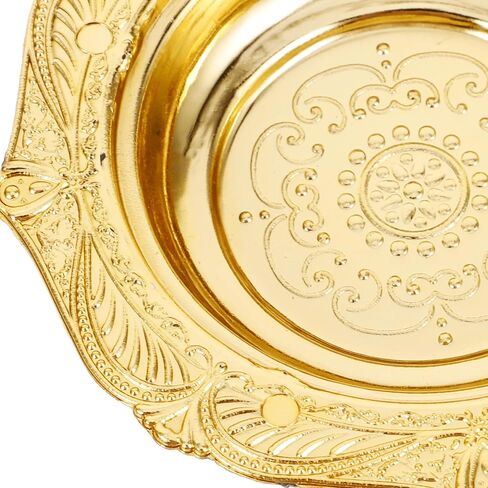 MAGICLULU 60Pcs Mini Gold Food Tray Disposable Platters Plastic Disc Plates for Party Dessert 3.69 x 0.69Inch in Saudi Arabia
