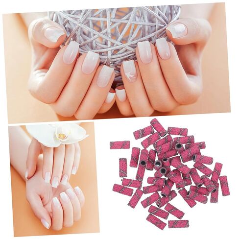 50 قطعة من أشرطة صنفرة الأظافر الصغيرة حلقات صنفرة المانيكير للحفر لفن الأظافر in Kuwait