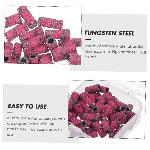 50 قطعة من أشرطة صنفرة الأظافر الصغيرة حلقات صنفرة المانيكير للحفر لفن الأظافر in Kuwait