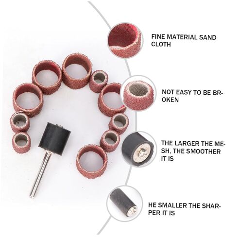 CALLARON Rotary Tool Sandpaper Ring Set 20 Pcs Sanding Bands for Wood Metal Easy to Use for DIY Projects Craftwork in Saudi Arabia