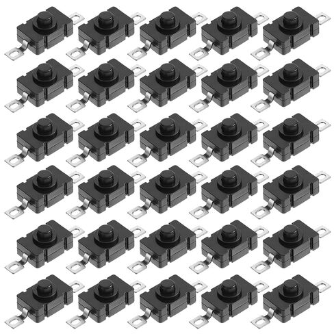 زر ضغط صغير للإغلاق، 2 دبوس مسطح مع فتحة، 30 قطعة من مفتاح التشغيل الصغير ذاتي القفل، KAN-28 1.5 أمبير 250 فولت، زر ضغط صغير للتشغيل/الإيقاف من أجل مصباح يدوي SMD من النوع المخفي ومفاتيح الإضاءة in Kuwait