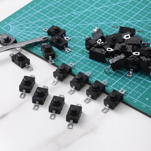 زر ضغط صغير للإغلاق، 2 دبوس مسطح مع فتحة، 30 قطعة من مفتاح التشغيل الصغير ذاتي القفل، KAN-28 1.5 أمبير 250 فولت، زر ضغط صغير للتشغيل/الإيقاف من أجل مصباح يدوي SMD من النوع المخفي ومفاتيح الإضاءة in Kuwait