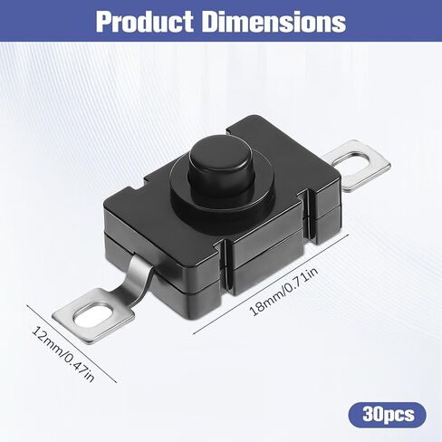 زر ضغط صغير للإغلاق، 2 دبوس مسطح مع فتحة، 30 قطعة من مفتاح التشغيل الصغير ذاتي القفل، KAN-28 1.5 أمبير 250 فولت، زر ضغط صغير للتشغيل/الإيقاف من أجل مصباح يدوي SMD من النوع المخفي ومفاتيح الإضاءة in Kuwait