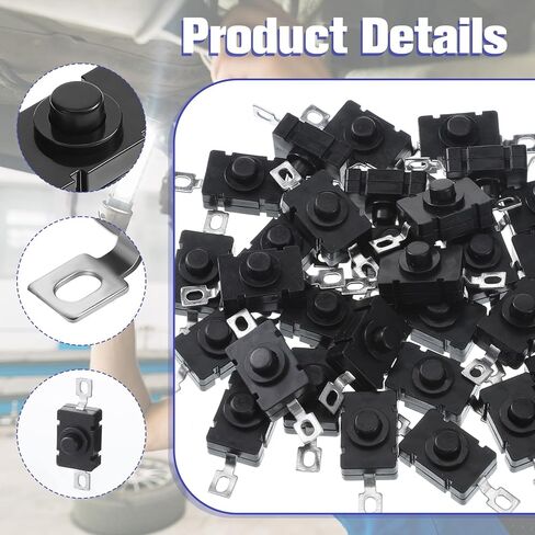 زر ضغط صغير للإغلاق، 2 دبوس مسطح مع فتحة، 30 قطعة من مفتاح التشغيل الصغير ذاتي القفل، KAN-28 1.5 أمبير 250 فولت، زر ضغط صغير للتشغيل/الإيقاف من أجل مصباح يدوي SMD من النوع المخفي ومفاتيح الإضاءة in Kuwait