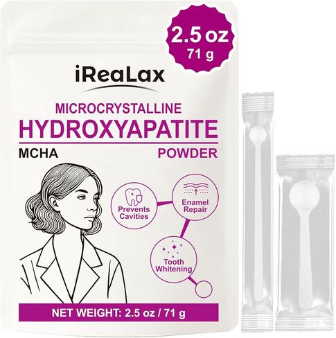 مسحوق هيدروكسيباتيت ميكروكريستالين نقي 100% | 2.5 أونصة (71 جم) | نانو MCHA بودرة | مادة خام عالية النقاء للتركيبات التي يمكنك صنعها بنفسك، ومعجون الأسنان الذي يمكنك صنعه بنفسك، وتبييض الأسنان وصناعة الصابون in Kuwait