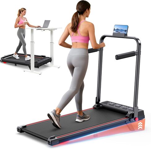 3-in-1 Walking Pad with Handle Bar, 9% Incline Portable Treadmills for Home Small Space,Under Desk Treadmill with 300lbs Capacity, Compact Designed with LED Screen Display,Remote Control in Saudi Arabia