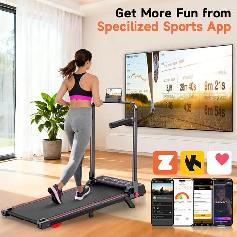 3-in-1 Walking Pad with Handle Bar, 9% Incline Portable Treadmills for Home Small Space,Under Desk Treadmill with 300lbs Capacity, Compact Designed with LED Screen Display,Remote Control in Saudi Arabia