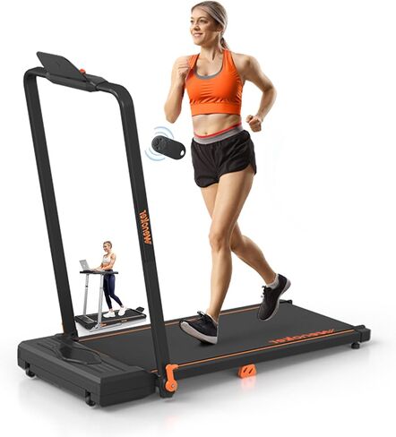 WENOKER Walking Pad Treadmill, Under Desk Treadmill, Portable Treadmill for Home Office, Compact Quiet Desk Treadmill, Jogging Running Machine with Remote Control & LED Display, Installation Free in Kuwait