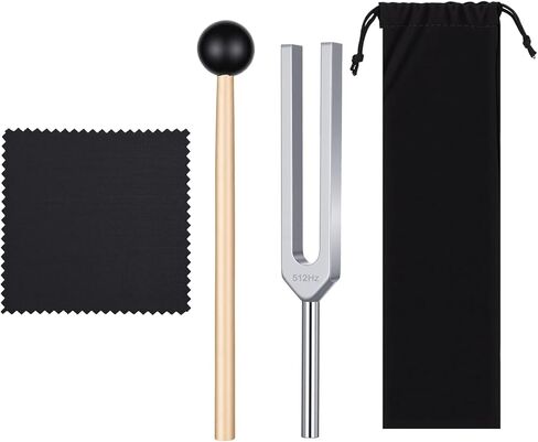 512Hz Tuning Fork Set, Tuning Fork with Hammer for Healing, Aluminum Alloy Healing Instrument Body Tunings Forks with Silicone Hammer Storage Bag for Sound Therapy, Meditation, Yoga, Musical Tunings in Saudi Arabia