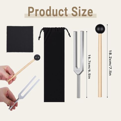 512Hz Tuning Fork Set, Tuning Fork with Hammer for Healing, Aluminum Alloy Healing Instrument Body Tunings Forks with Silicone Hammer Storage Bag for Sound Therapy, Meditation, Yoga, Musical Tunings in Saudi Arabia