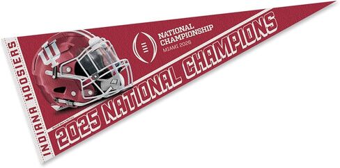 Indiana Hoosiers 2025 National Champions Pennant Banner Flag in Saudi Arabia