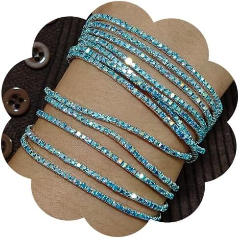 Crystal Stretch Bracelets Set for Women Gold Silver Rhinestone Stackable Cuff Bangle Bracelets Wedding Prom Jewelry in Kuwait