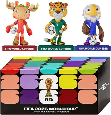 Lainergie FIFA 2026 World Cup Official Licensed Mascot 5 Inch Figurines Set of 3 (Maple, Zayu & Clutch), Collectable Soccer Figures, Gift Idea- Sports Fans - Model Figure for Collectors in Kuwait