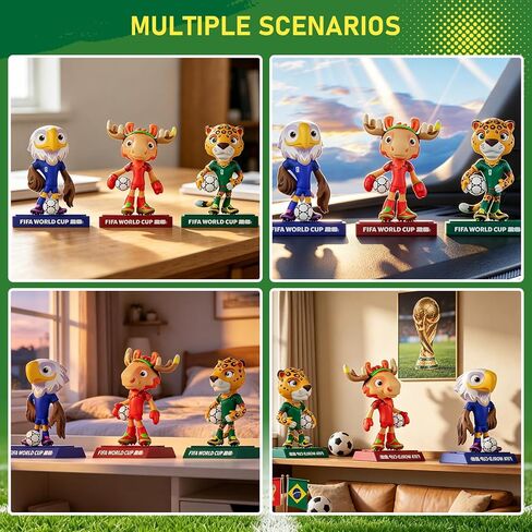 Lainergie FIFA 2026 World Cup Official Licensed Mascot 5 Inch Figurines Set of 3 (Maple, Zayu & Clutch), Collectable Soccer Figures, Gift Idea- Sports Fans - Model Figure for Collectors in Kuwait