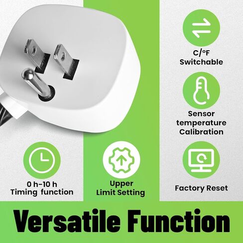 Digital Temperature Controller Outlet, Plug in Thermostat Switch 34-140°F, Timer Range 0h-10h,for Pipe Heating Reptile Greenhouse Aquarium Brewing Seedling Breeding and Hatching 110-120V 10A in Saudi Arabia