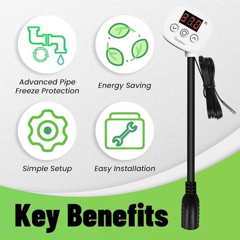 Digital Temperature Controller Outlet, Plug in Thermostat Switch 34-140°F, Timer Range 0h-10h,for Pipe Heating Reptile Greenhouse Aquarium Brewing Seedling Breeding and Hatching 110-120V 10A in Saudi Arabia
